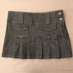 Pleated Jean Skirt